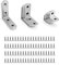 QWORK® Staffe Angolari, 28 Pezzi 90 Gradi Bretelle Angolari, Acciaio Inossidabile, 16x20 mm, 16x40 mm, 16x50 mm, Staffe A Forma Di L Per Il Fissaggio Di Mobili
