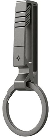 Spigen Metal Fit Schlüsselanhänger mit Flaschenöffner und Clip Klammer für Herren und Damen -Gunmetal