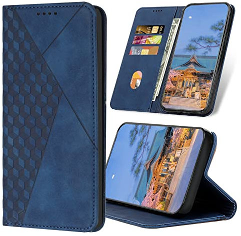 SRISHP Coque pour Oppo A94 5G / F19 Pro Plus / A94 4G / F19 Pro, Premium en Cuir PU à Rabat Flip Housse Pochette Étui Protection pour RENO 5Z / RENO 6Z 5G / RENO 5F / RENO 5 Lite, Bleu
