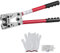 VEVOR Pinze Crimpatrice 6/10/16/25/35/50 mm² Pinza Capicorda per Terminali Batteria a Filo in Alluminio Rame AWG10-1/0, Pinza di Crimpaggio in Acciaio 45# 1,75kg con 1 Paio di Guanti 60 Connettori