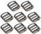 Uxcell Metal Ladder Buckle Slider Tri-Glider Metal Adjustable Buckles, 8pcs 25mm(1) Inner Width for Webbing Backpack Strap, Matt Gun-black