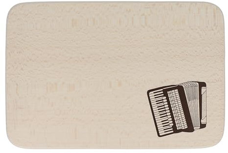 Schneidebrett aus Buchenholz mit musikalischen Motiven (Akkordeon)