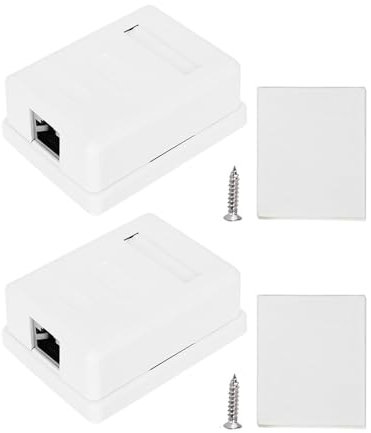 2 Stück Desktop-Informations-Anschlussdose, CAT6-Aufputzdose, Desktop-Informations-Anschlussdose, RJ45 8P8C Single Port Geschirmte Netzwerkverkabelung Aufputzmontage