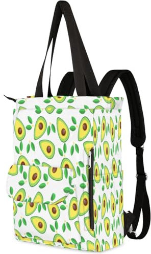 TropicalLife Cartoon-Avocado-Rucksack, Handtasche für Damen, Herren, Kinder, Jungen, Mädchen, niedlicher Avocado-Rucksack, 13,3 l, Tragetasche, Schultasche, Büchertasche, Reise-Laptop-Tasche,