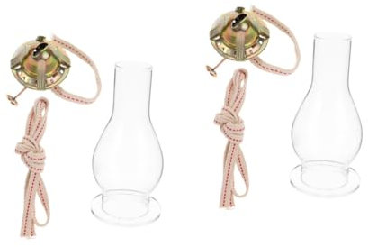 MAGICLULU 2 Sätze Lotus-Lampenfassung Scheinwerfer restaurationsset Diffusor für ätherische Öle Tiki Vintage Petroleumlampe Ersatzbrenner Versorgung mit Petroleumlampen Öllampenzubehör Glas