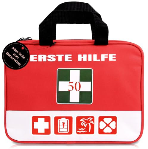 Sunwuun 50 Geburtstag Geschenk Frauen und Männer,Kreatives Geburtstagsgeschenk Hilfe Tasche,Witzige Geldgeschenke Geburtstag für Kollegen,Freunde,Familie,Wasserabweisender Stoff,Deko Geschenk
