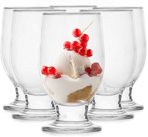 Glasmark KROSNO 1992 Dessertgläser 6er Set 270 ml Aus Glas Eisbecher Gläser Eisschalen Dessertschalen Spülmaschinenfest