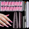 MELLIEX 150 PCS Capsule Popit Ongle Kit, Rose Stiletto Faux Ongles, Polygel Capsule Americaine Ongle Amande de Extension pour Manucure Salon DIY (15 Tailles)