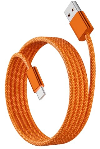 Cable USB C para Car-play para iPhone 17 17e air 16 pro 15 plus | Cable Carga USB a tipo C 1m Android Auto para Samsung Galaxy S26 Ultra A56 A36 A26 A17 5G Pixel, Naranja