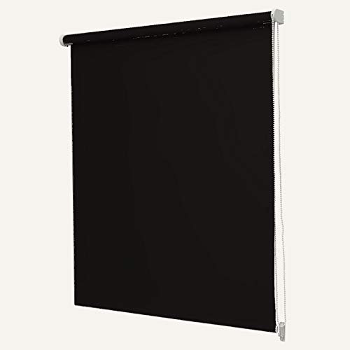 Blackout BLACK 90cms Roller Blinds. **METAL BRACKETS INCLUDED**By Umlout ® **Available in 12 Colours And 6 Sizes**