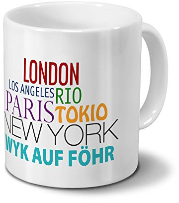 digital print Städtetasse Wyk auf Föhr - Design Famous Cities in The World-Design