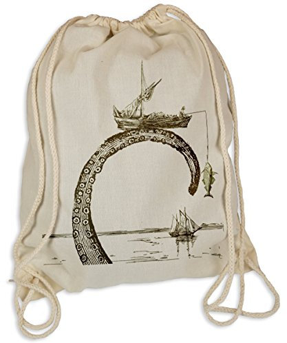 Octopus - Gymsac Turnbeutel - Stoffbeutel Hipster Sportbeutel Rucksack Tasche Angler Angeln Krake Kraken Riesenkrake Tintenfisch