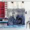Fahrrad Decor Vorhang für die Dusche Set by ambesonne, Vintage Fahrrad knickt die City Wände Modern Urban Life Regular Transport Fahrzeug Bild, Stoff Badezimmer Dekor mit Haken, 177,8 cm, Multi