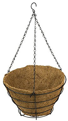 Hängeampel mit Kokoseinlage Blumenampel Hängetopf Korb Ampel Blumentopf 33cm