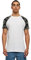 Urban Classics Herren Raglan Contrast Tee – Slim Fit T-Shirt mit Kontrastärmeln, Rundhalsausschnitt, sportlicher Look, weicher Baumwollmix, Basic Style,Wht/Darkcamo,L