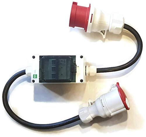 CEE Starkstrom Adapter Stecker und Steckdose 16A / 32A oder 32A / 16A 5x2,5mm (32A auf 16A mit Phasenwender 241210/S)