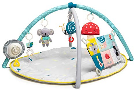 Taf Toys 4 in 1 Music and Light All Around Me Baby Activity Gym. Detachable Thickly Padded Soft Play Mat with 4 Removable Sensory Toys & Double sided Sensi-centre. Suitable for Boys & Girls from Birth