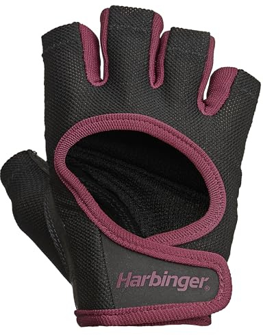 Harbinger Power Fitness Handschuh Damen, Gewichtheber Handschuhe, Waschmaschinengeeignet, Merlot, M