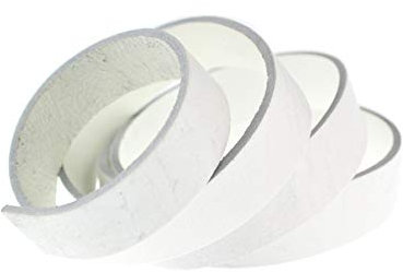 Esnado Cordon en cuir plat 1 m. Largeur/couleur : au choix, Cuir, Blanc., Breite: 15 mm