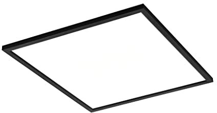 EGLO connect LED Deckenleuchte Salobrena-C, 1 flammige Deckenlampe aus Aluminium und Kunststoff in Schwarz, Weiß, mit Fernbedienung, Farbtemperaturwechsel (warm – kalt), RGB, dimmbar, L x B 59,5 cm