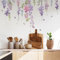 Runtoo Wandtattoo Blumen Schmetterling Wandsticker Aquarell Lila Hängende Rebe Ranke Wandaufkleber Schlafzimmer Kinderzimmer Wohnzimmer Wanddeko