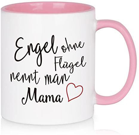 Livole Muttertagsgeschenke für Mama, Mutter, Frauen, Mama Geschenk Weihnachten von Tochter, Sohn - Engel ohne Flügel nennt man Mama - Mutter Tochter Geschenk Muttertag, 11oz 325ml Keramik Kaffeetasse