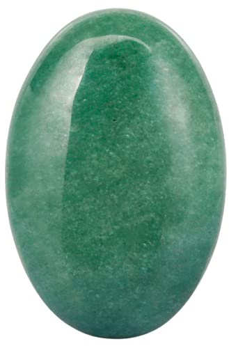 Nupuyai 6cm Aventurine Verte Naturelle Polis Pierre d'inquiétude de Paume pour la Thérapie, Pierre de Massage de Poche Ovale Cristal de Guérison pour la Méditation
