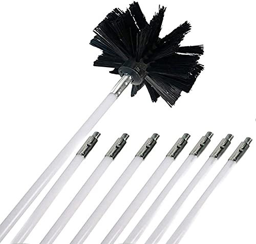 600mm Kaminbesen Schornsteinbesen, Federstahl Schornsteinbesen Kehrbesen Kaminbesen Rußbesen Nylon Schornsteinfegerbesen Flexstange Ofenrohrbürste für Kamin-und Ofenbürsten