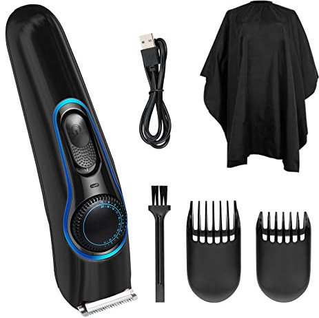 Tagliacapelli Uomo, Professionale Barba Trimmer Tagliacapelli Trimmer Regolabarba Uomo Tagliacapelli Elettrico Ricaricabile con Quadrante di Precisione 20 Lunghezza Regolabile 2 Acces