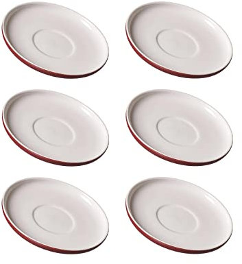 Ritzenhoff & Breker Jasper Kaffeeuntertassen, 6er Set, Beere, ø 15 cm, Untertassen aus Steinzeug, Unterteller mit Mattglasur & Soft-Touch-Haptik