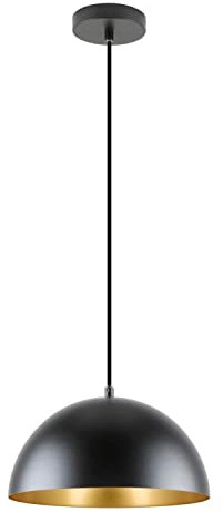 LED Universum Pendelleuchten Jada Schwarz/Gold Ø30cm x 125cm, E27 Fassung, max. 40W, Hängelampe, Hängeleuchte, Deckenlampe, Wohnzimmerleuchte, Kinderzimmerlampe, Metall