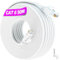 Cat 6 Ethernet Cable 50m, Internet Cable 50m High Speed Gigabit 10/100/1000Mbit/s, Long Network Cable Flat Wlan Cables, RJ45 Patch Cable Slim LAN Cable White Broadband Cables for Modem (50 Clips)