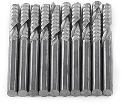 3 Mm Schaftfräser 3 Mm Einzelflöte Upcut Wolframkarbid 10 Stück Einzelflöte Schaftfräser Cnc-Werkzeug-Bits 3,175 Mm Durchmesser 22 Mm Schneidkantenlänge