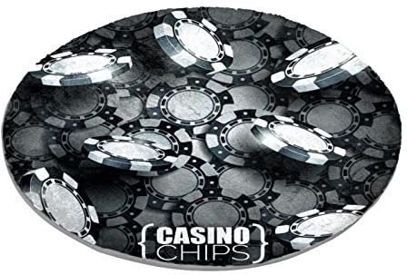 Casino Chips Teppich für Schlafzimmer, Wohnzimmer, Arbeitszimmer, dunkel