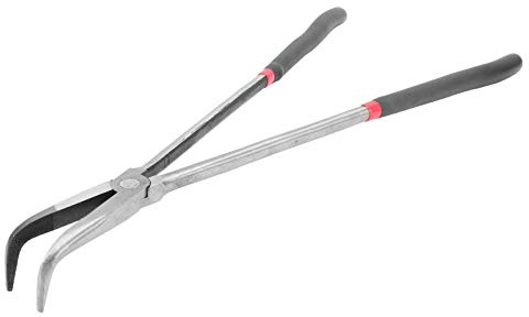 Spitzzange, 400 Mm/16 Zoll, Gebogene Spitzzange, Extra Langer Griff, 90 Grad Gebogen, Spitzzange, Abgewinkelte Backen, Spitzzange, Spitzzange