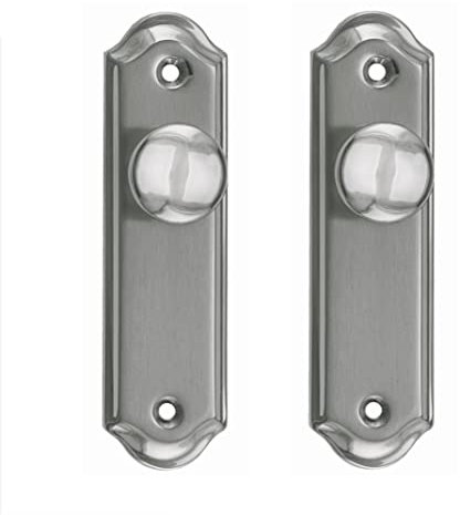 AZERODESIGN Tirador de puertas armario y de maletero, pack de dos piezas, medidas de tirador armario 115mmx32mm y maletero 65mmx32mm en acabado níquel satinado estilo clásico (115mm)