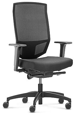 Dauphin @Just evo mesh, ergonomischer Bürostuhl mit Netz-Rückenlehne weiß (Netzrückenlehne, Schwarz)