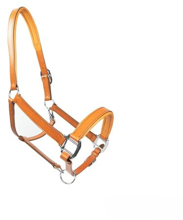 MTB Equestrian Weiches Lederhalfter Für Pferde – Vollständig Gepolstert – Beidseitig Verstellbar – Schwarz, Cognac Oder Dunkelbraun – Pony, Cob & Full (Cognac, Pony)