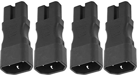 4 Stück IEC320 C14 auf C15 USV Verlängerungs Netzstecker Adapter, IEC C14 Stecker auf IEC320 C15 Stromadapter Anschluss für Laptop PDU Server USV Buchse