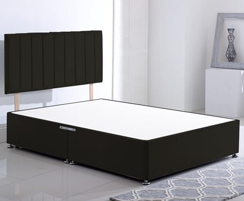 ComfoRest - Stylish 3FT Single Bed, NO DRAWER | Minimalist Frame for Bedrooms | Durable Design for Small Spaces | Versatile Choice for Modern Homes (Black Plush)