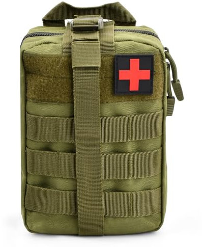 Erste Hilfe Tasche Molle Tasche Taktische Hüfttaschen Multifunktional Bauchtasche Militär Kompakt Gürteltasche Notfall-Überlebensset für Outdoor Camping Reisen (Grün, Einheitsgröße)
