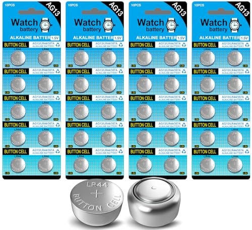 SJ 40Pcs LR44 AG13 357 303 SR44 A76 Battery 1.5V Button Coin Cell Batteries for Watches Calculators Hearing aids small electronics