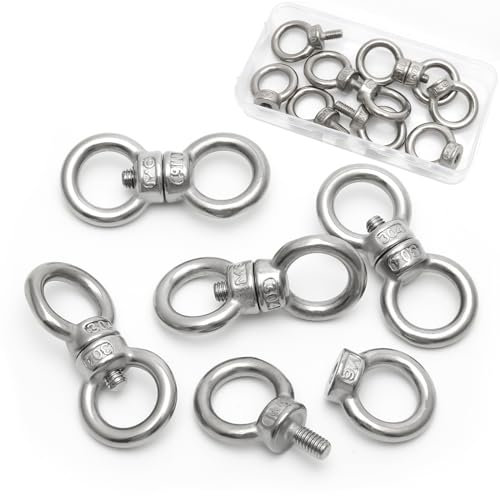 5 paia di viti ad anello e dadi ad anello, dado con occhiello M6 304, in acciaio inox M6, viti oculari, dado occhio per accessori di sollevamento e fissaggio