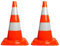 2er Set - Pylonen 50cm, Warnkegel, 2 Stück Verkehrskegel zur Abgrenzung von Park- und Abstellflächen, Warnleitkegel, Hütchen, Kegel, Markierungskegel, [orange-weiß] - Reflektierende Pylone