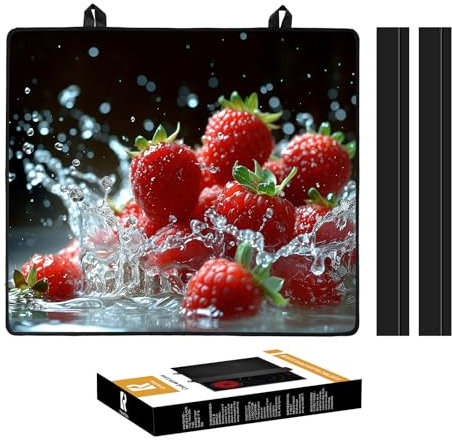 Kitchenraku Hob Cover 61x53cm, Electric, Ceramic, Induction & Glass Hob Protection (Strawberry Pattern)