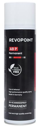 3D Scanning Spray for 3D Scanners, Semi-Permanent Until Wiped, for Reflective, Transparent, Black or Highly Textured Surfaces, 500ml, AB-P