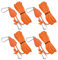 4 Pack Tent Guy Ropes Heavy Duty, 6mm Camping Cord Rope Reflective, Awning Guide Ropes 5M, Rope Ratchet Adjustable with Pulley, with Aluminum Tensioner for Hiking Caravan Outdoor (Orange, 6mm)