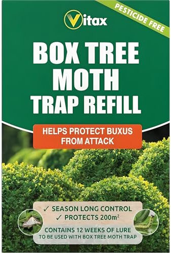AMK® Vitax Buxus Moth Trap Refill Pack of 2 Protect from Moths Ideal for Buxuses Pesticide Free Organic 12 Weeks Pest Control Garden Gardening