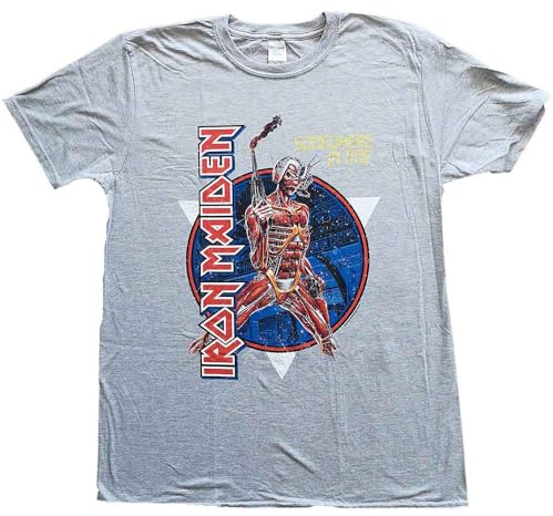 Iron Maiden Somewhere in Time Official Tee T-Shirt Mens Unisex (Large) Grey