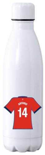 C&P Botella futbol personalizada, Botella de agua acero inoxidable térmica de doble Capa bebidas frías 24h y Calientes 12h, Capacidad 500 ml (Osasuna)